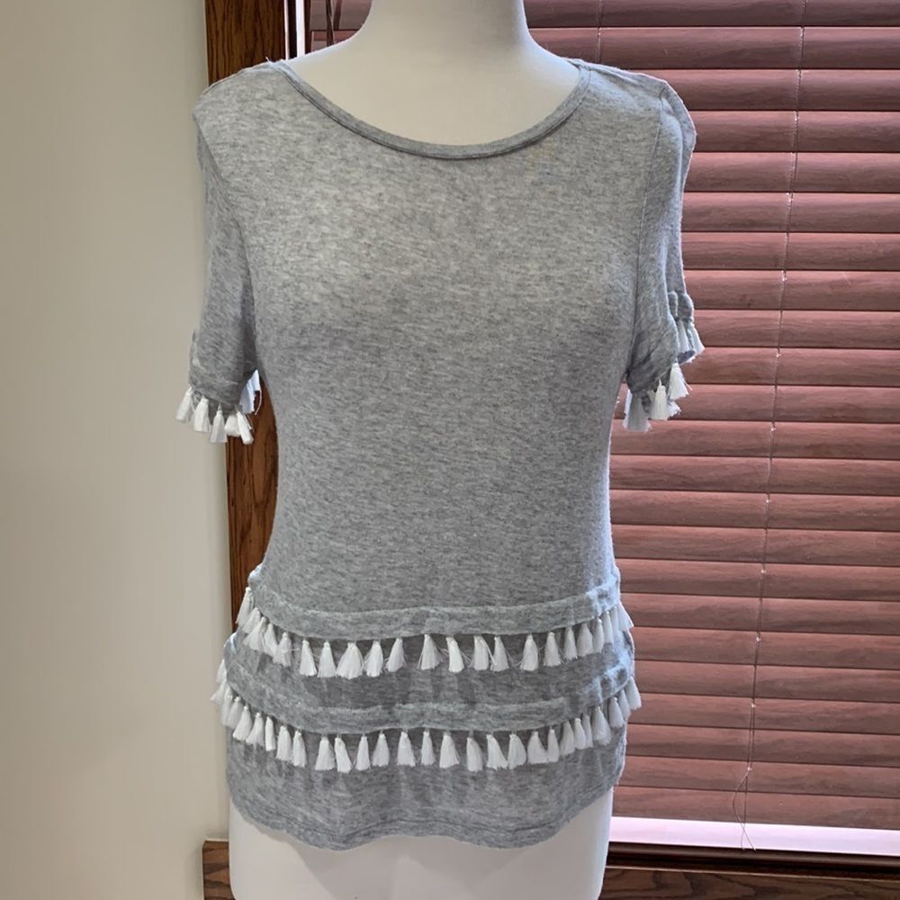 H&M gray tassel top, Small